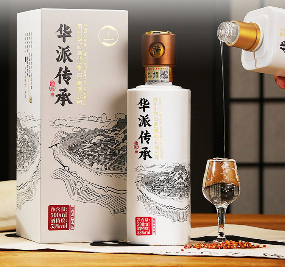华派传承礼悦酒瓶与礼盒